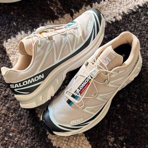 Salomon XT6 Rainy Day Black | White Walking Running Shoes Size 7 & 7.5